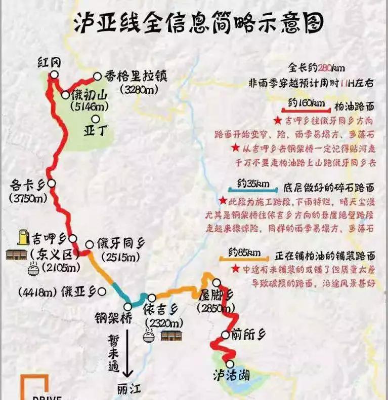 丽江到亚丁最新路况，前行之路展现自信与成就感